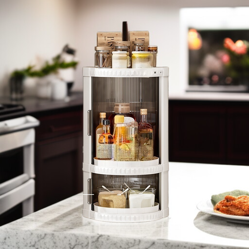 Wall-Mounted Kitchen Spice Rack, No-Drill Storage Shelf for Bottles and Cans