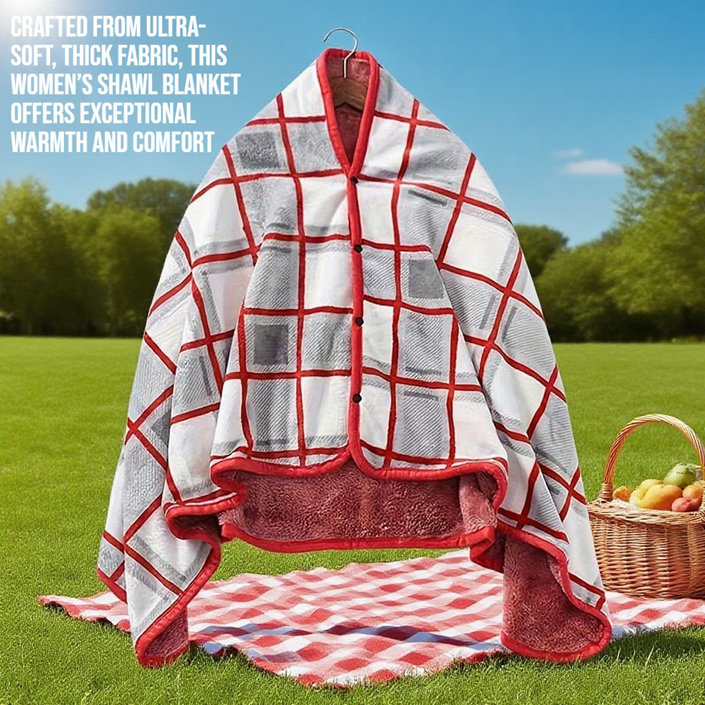 Thick, soft and warm women's shawl blanket