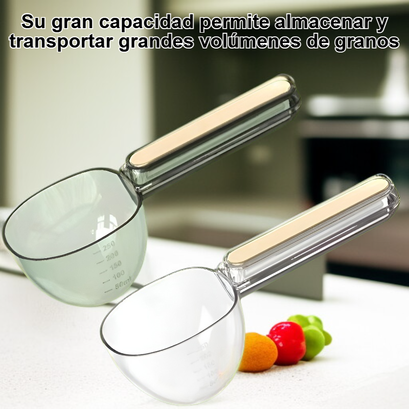 Gran capacidad para recoger granos.