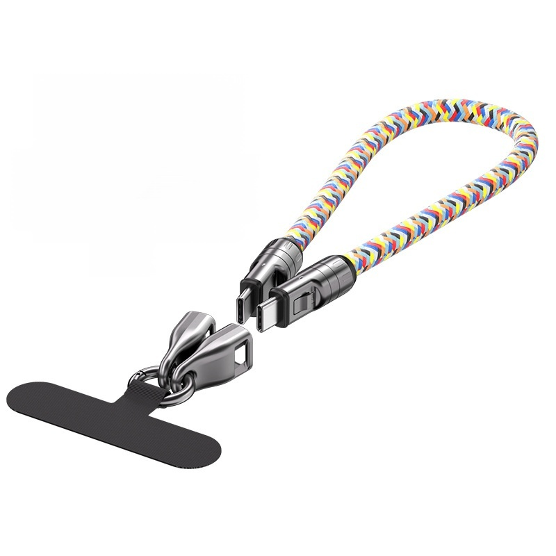 Dual-purpose phone lanyard and data cable