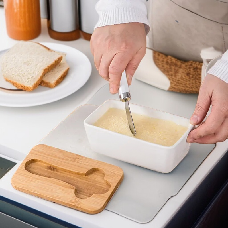 직사각 밀폐 수납 케이스 도자기 버터 치즈 전용 보관함