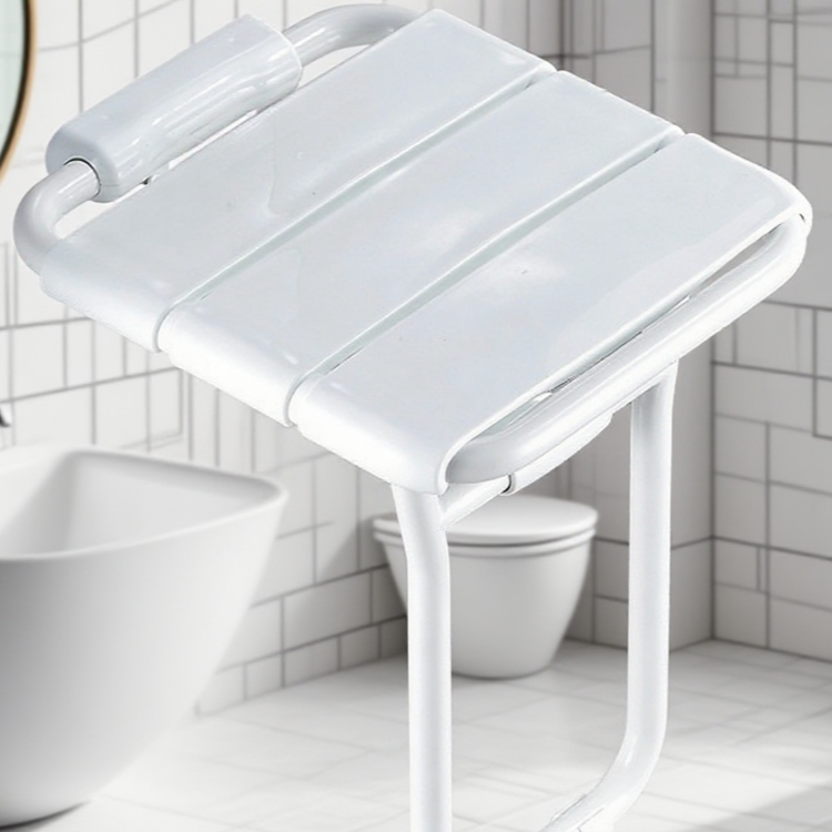 Bathroom fixed on the wall, foldable shower bench