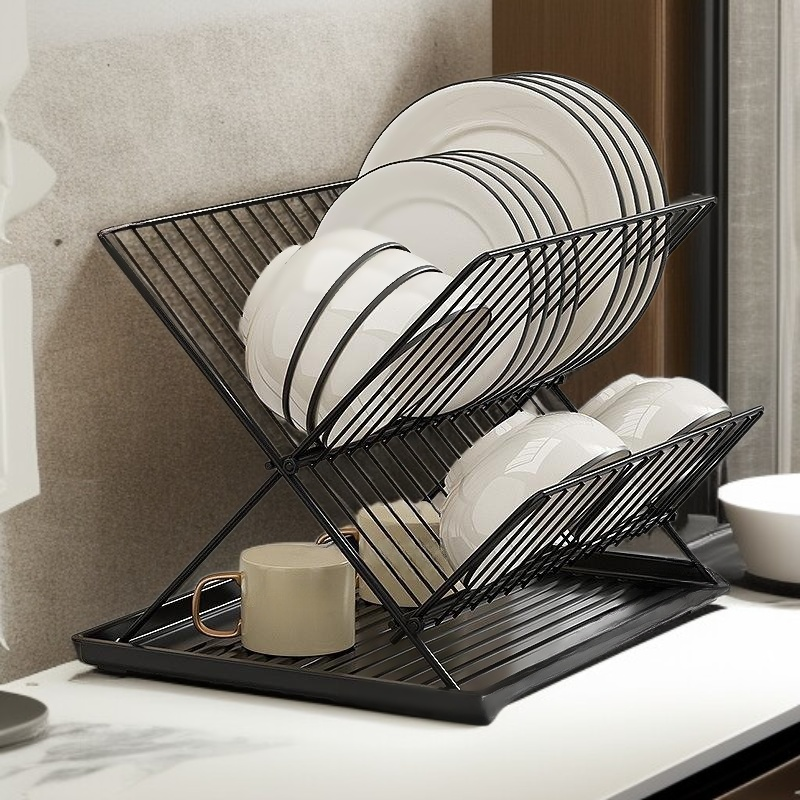 주방 선반 접이식 그릇 선반 가정용 배수대 다용도 주방 그릇 수납 선반