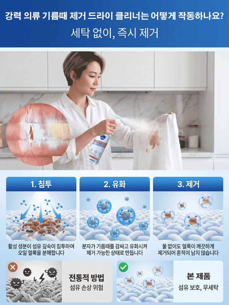 강력 의류 기름때 제거 드라이 클리너