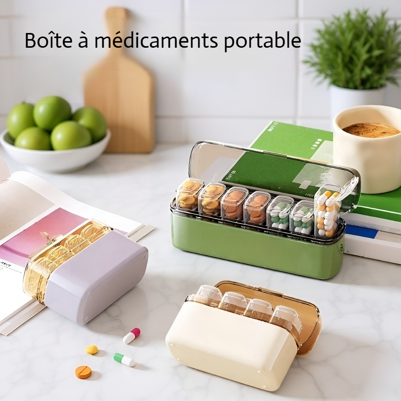 Mini boîte à pilules portable à deux étages