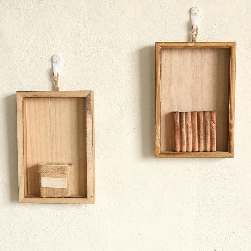 Nordic Solid Wood Photo Frame Wall Hanging for Living Room