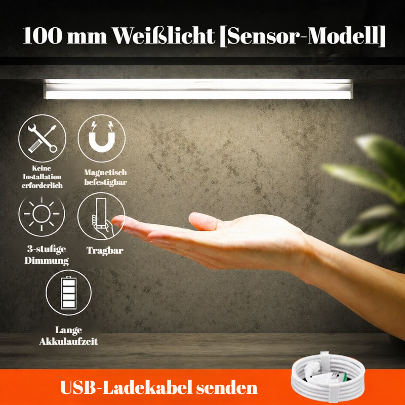 LED Intelligentes Nachtlicht mit Bewegungssensor, magnetisch und kabellos, länglich