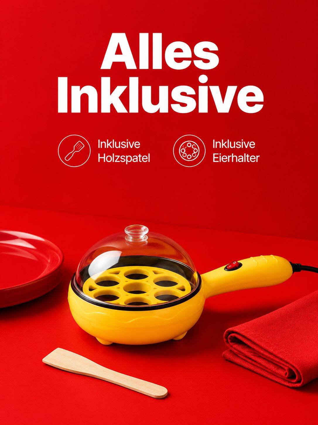 Mini-Eierkocher und Antihaft-Bratpfanne für den Hausgebrauch