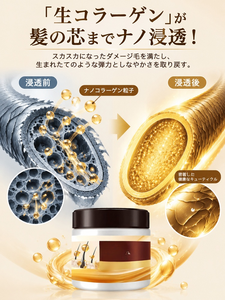 乾燥やパサつきが気になる髪のための補修ヘアマスク