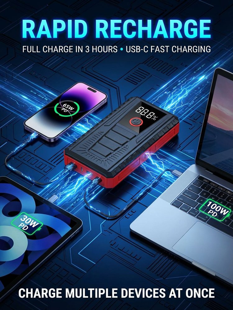 [Instant Engine Resurrection] Portable Car Emergency Starter