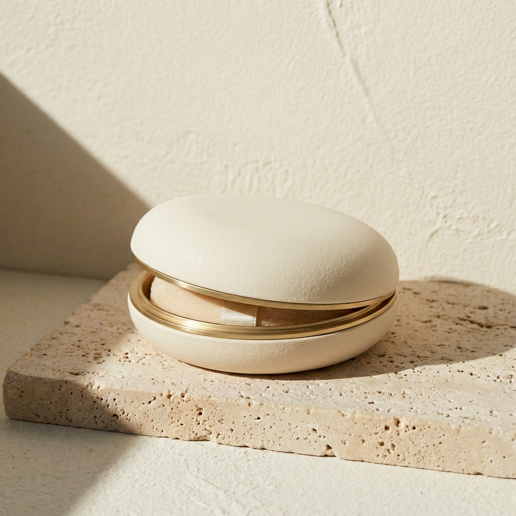  กล่องแป้งพร้อมพัฟสำรองเปลี่ยนได้