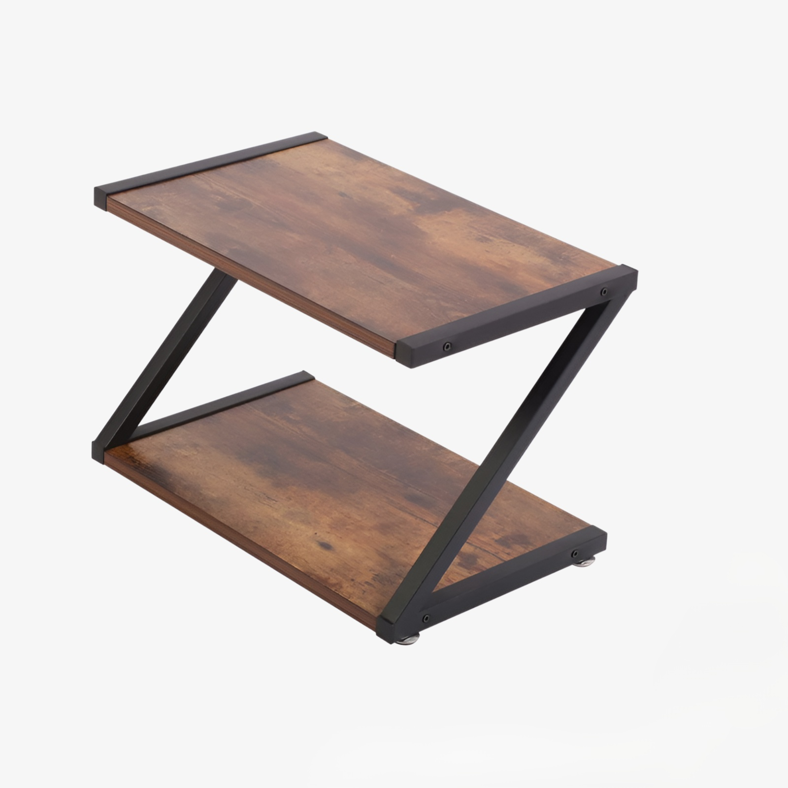 多機能木製収納ラック Z型デスクプリンター収納ラック シンプルデスク本棚 多層収納