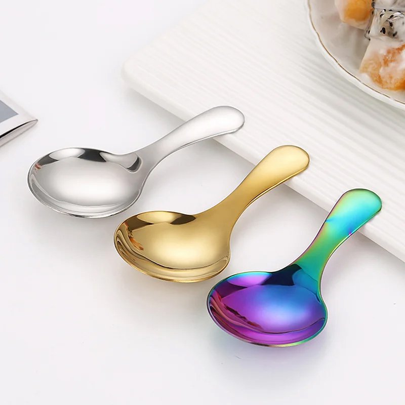 Cuillère à café à manche court en acier inoxydable