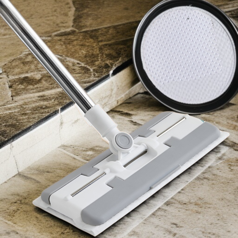 交換可能なハンドフリーモップ ウェット ドライ静電気除塵モップ レイジーモップ ホームクリーニング 交換可能な使い捨てモップ