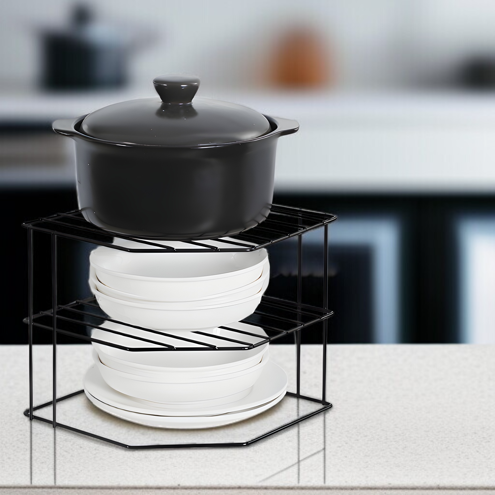 扇形コーナーラック家庭用多機能収納ラック鉄製デスクトップラック厚みのある安定した収納ラック