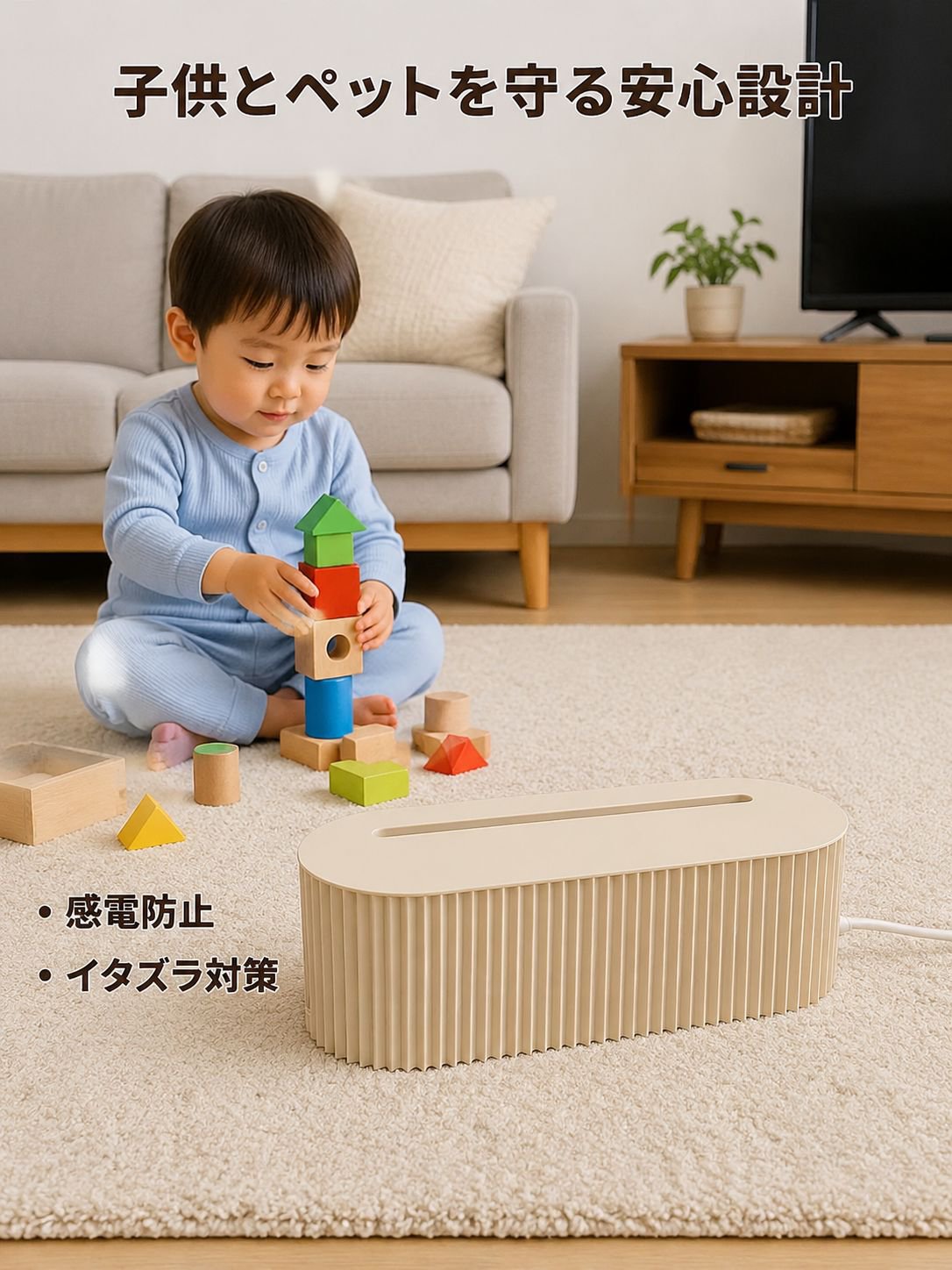 電源タップ収納ボックス配線整理ボックス子供用感電防止安全スマホ・タブレット電線収納ラック
