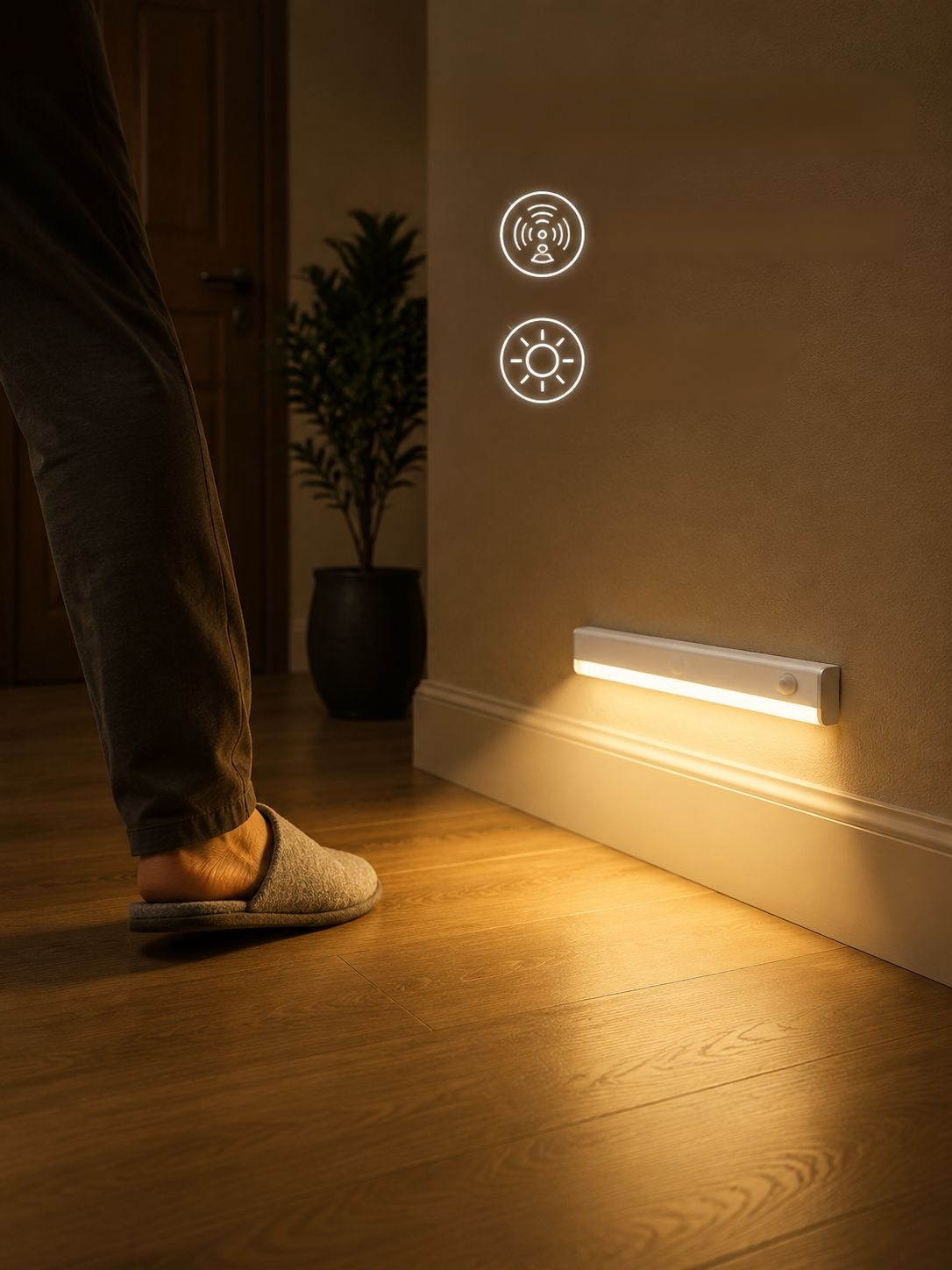 Intelligente LED-Nachtleuchte mit Bewegungserkennung, Magnetstreifen und kabelloser Funktion