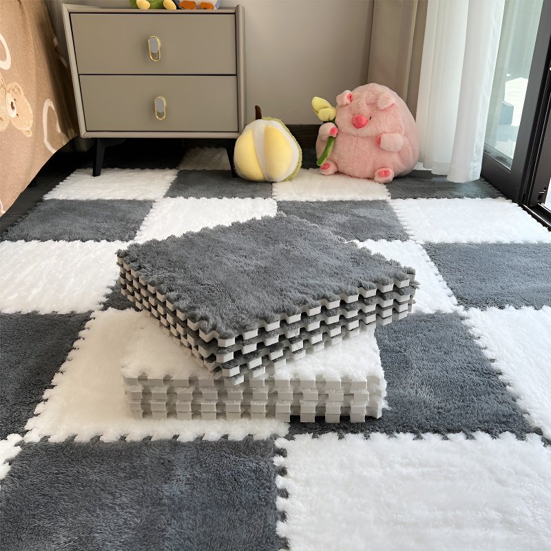 拼接毛絨泡沫可清洗地毯墊