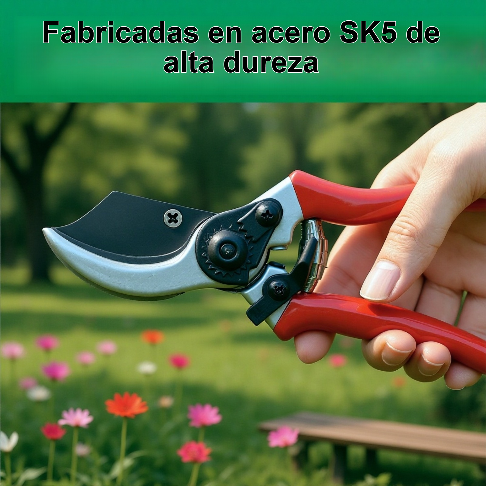 Herramientas de jardinería fabricadas en acero SK5 de alta dureza tijeras de podar