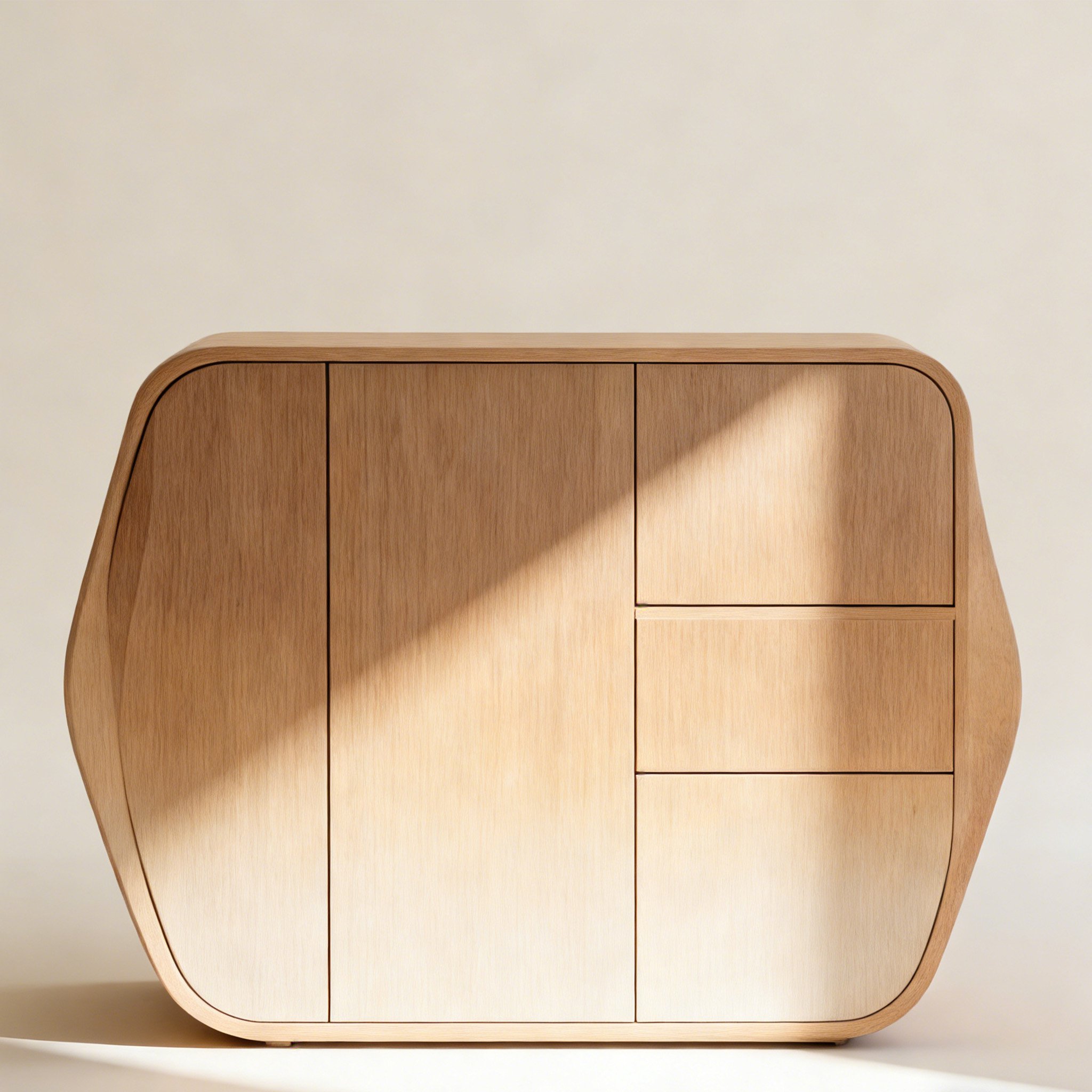 デスク用天然木収納ボックス