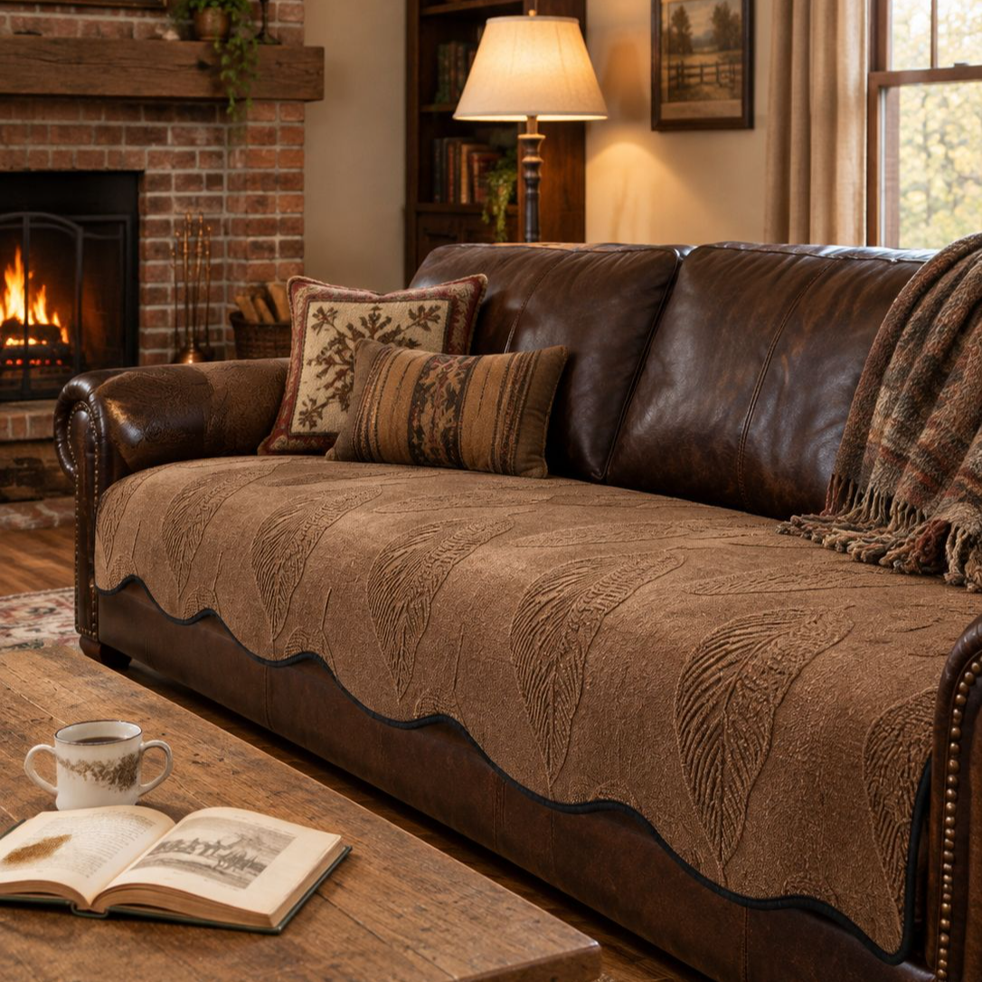 Wilderness Leaf Pattern Sofa Cushion, Retro, Non-slip, Wear-resistant