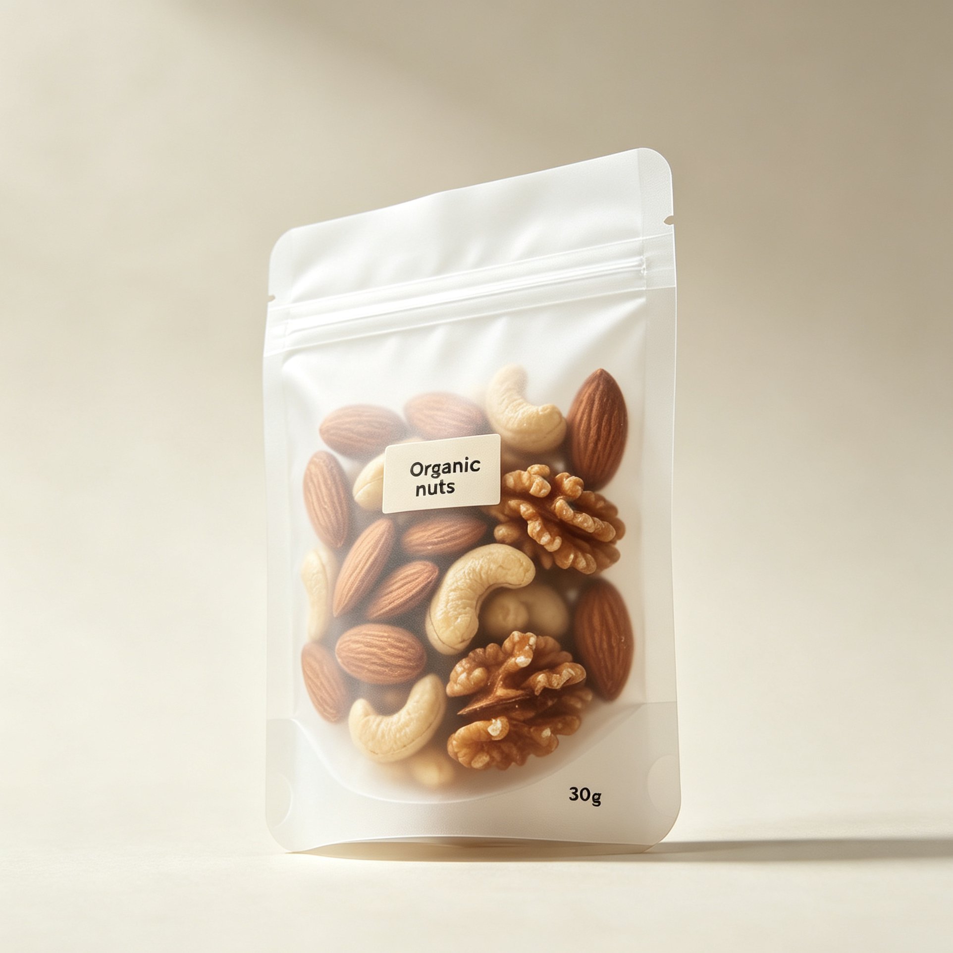 Healthy organic mixed nuts in convenient snack packs
