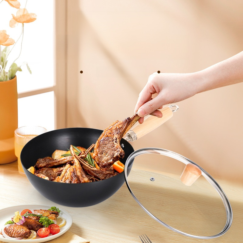 One person eating Japanese style uncoated non stick pan