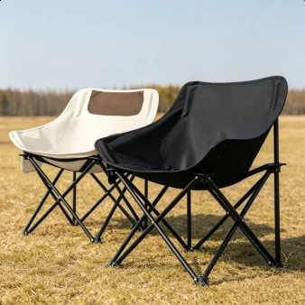 Outdoor Folding Moon Chair set up on the beach