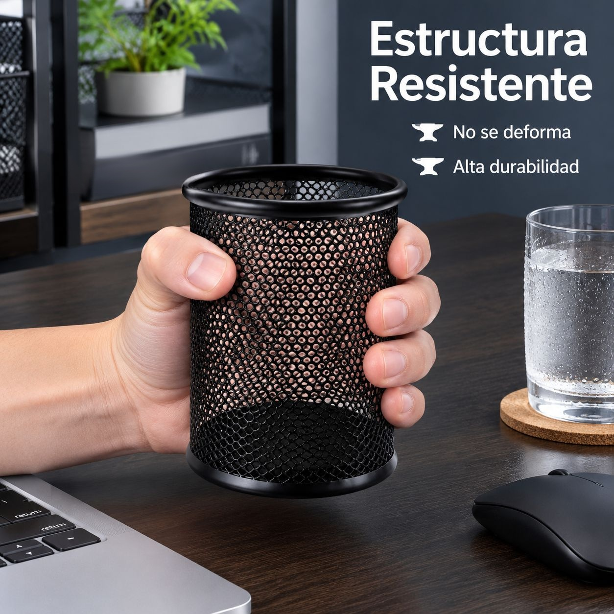 Organizador de Escritorio Deli Portalápices Metálico Multifuncional