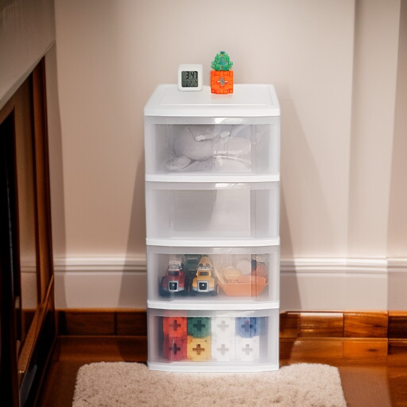 Caja de almacenamiento de plástico con cajones transparente para zapatos y ropa interior