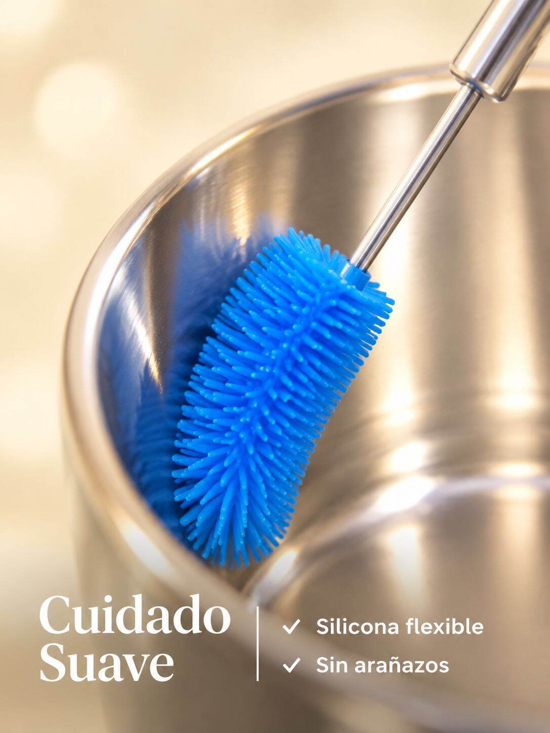 Cepillo automático giratorio para botellas de acero inoxidable