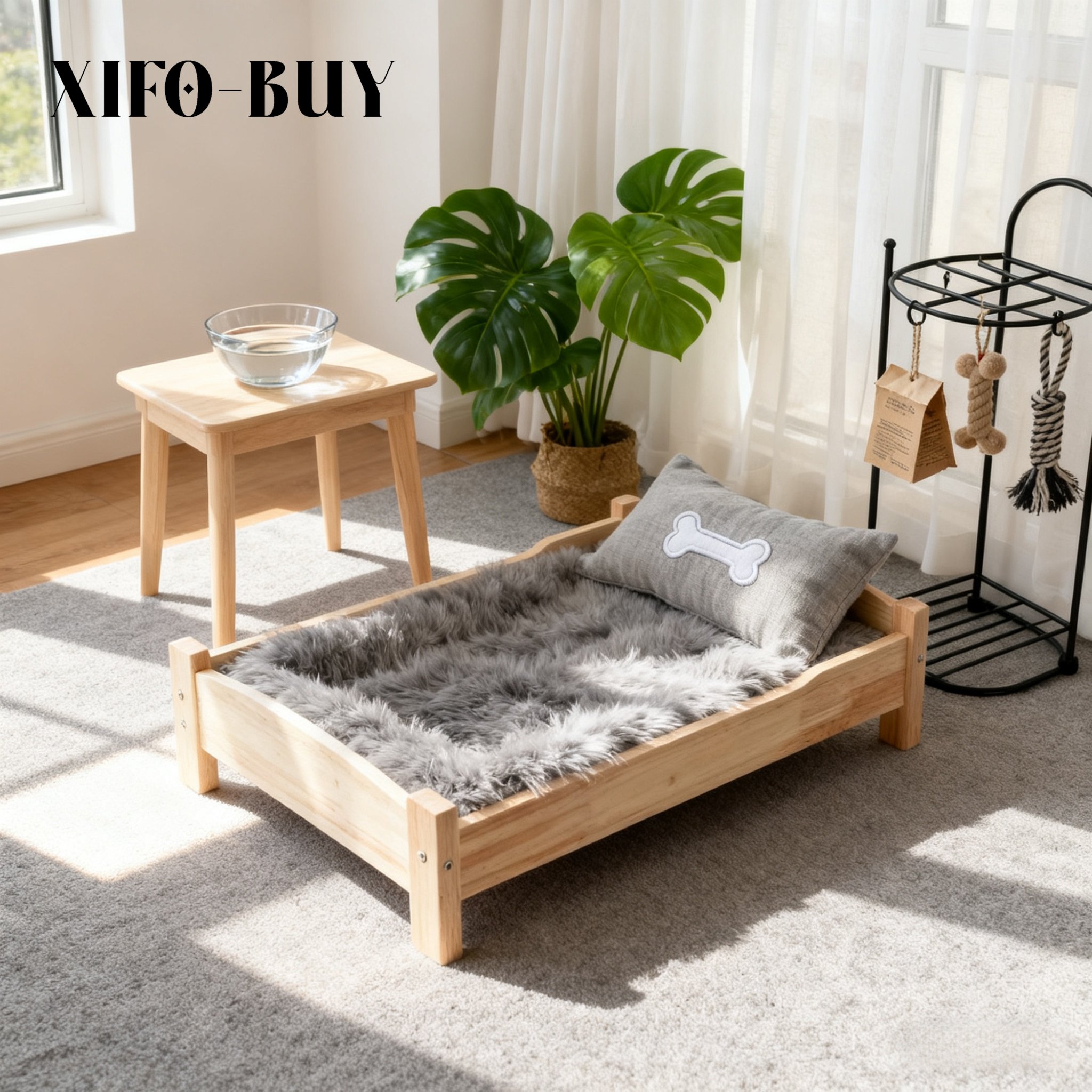 เตียงสัตว์เลี้ยงไม้