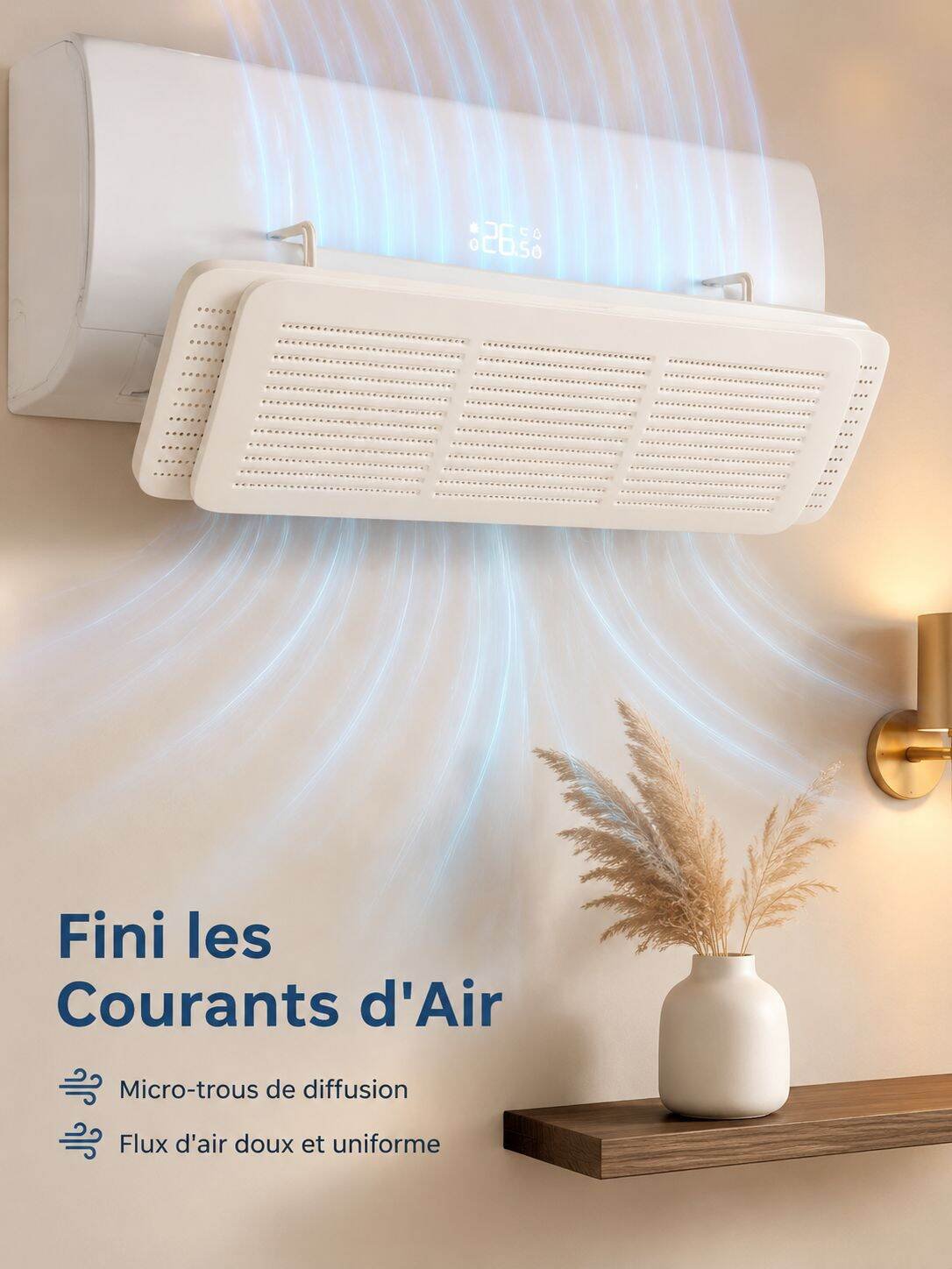 Déflecteur d'air de climatisation anti-souffle direct, protection santé, direction réglable