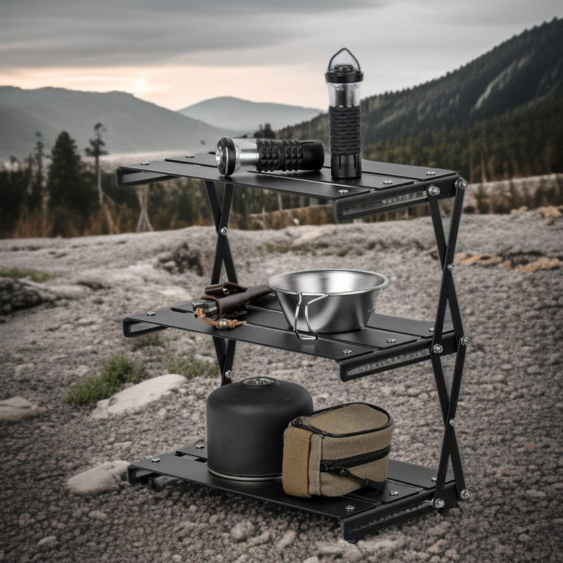 Multi-Layer Aluminum Kitchen Spice Organizer Shelf