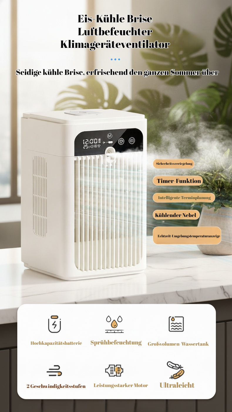 Desktop Mist Klimaanlagenventilator auf Schreibtisch