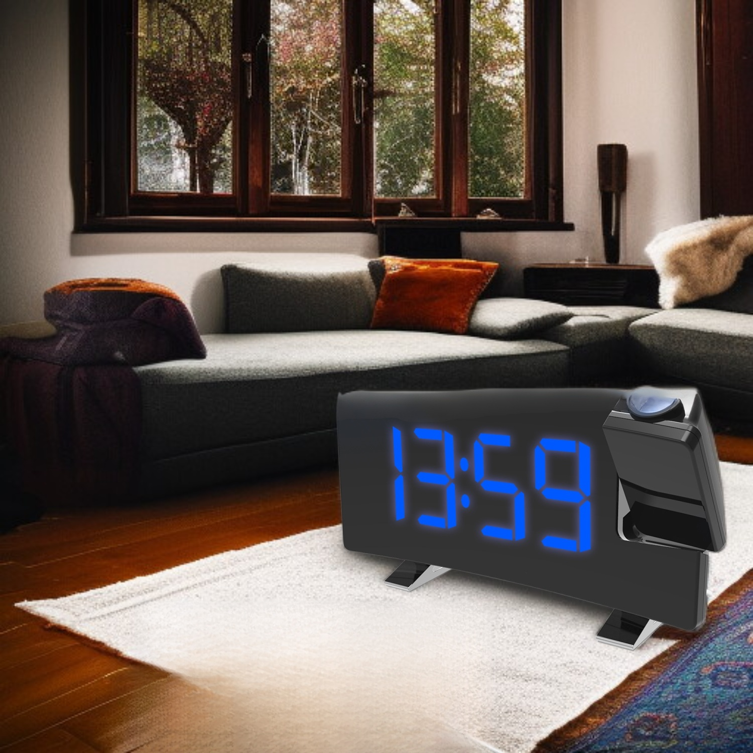 프로젝션 기능이 있는 모던 알람 시계