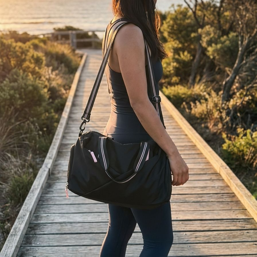 Große Fitnesstasche mit mehreren Fächern für Sportausrüstung