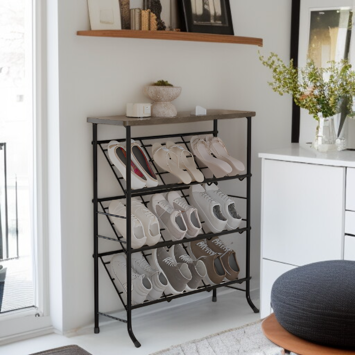 多機能省スペース多層シューズ収納ラック