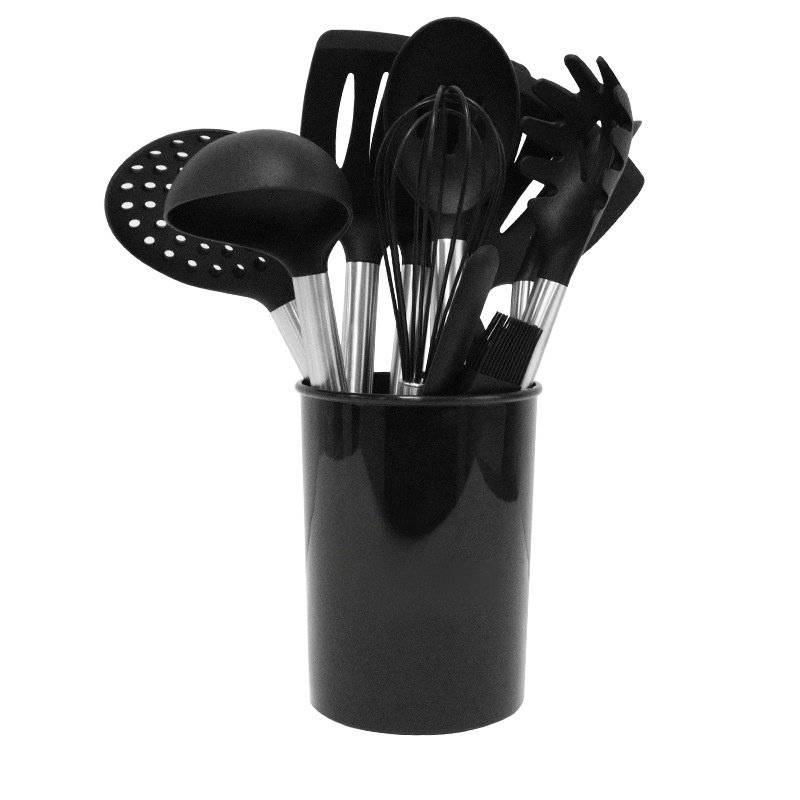 Conjunto de 15 ustensiles de cuisine en silicone, poignée inox