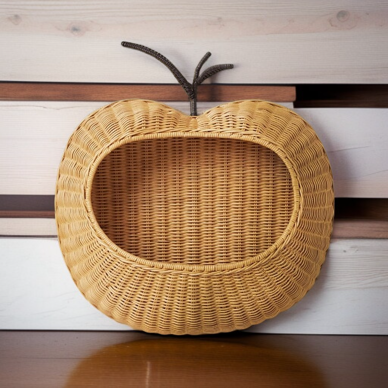 Nordic style rattan wall-mounted key storage basket home B&B decoration toy sundries storage basket 