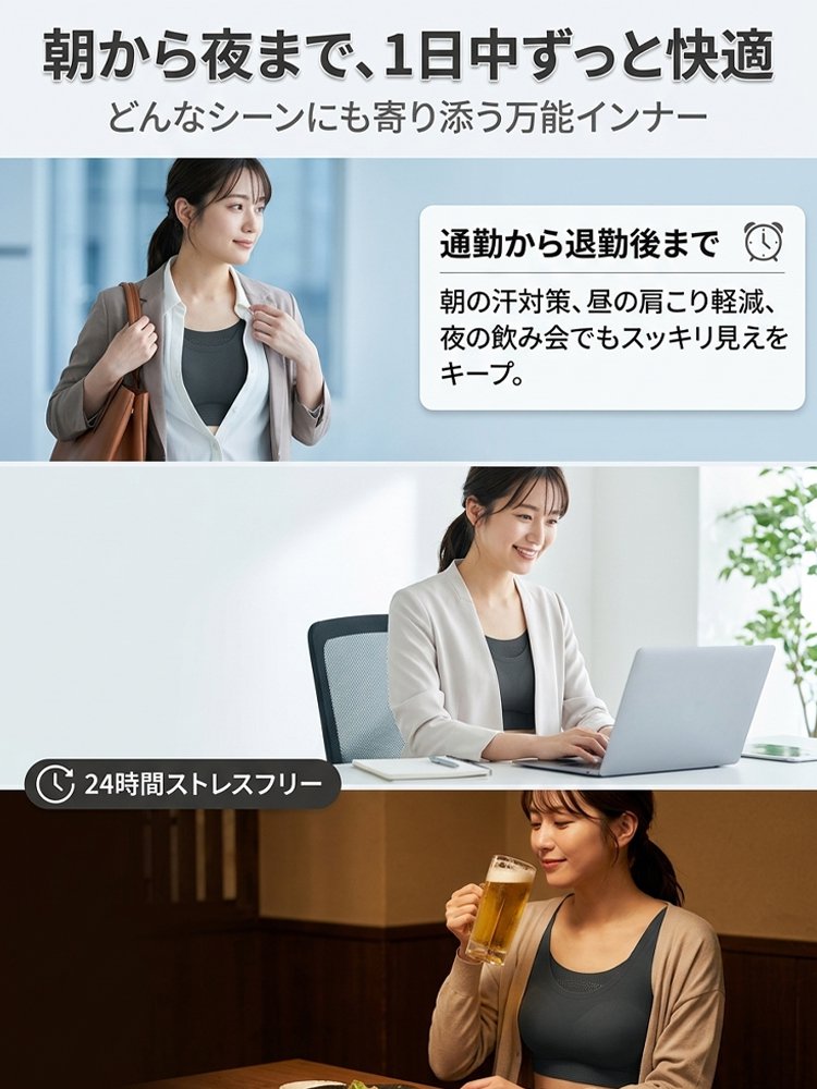 バストをすっきり見せる着やせ補整ブラ