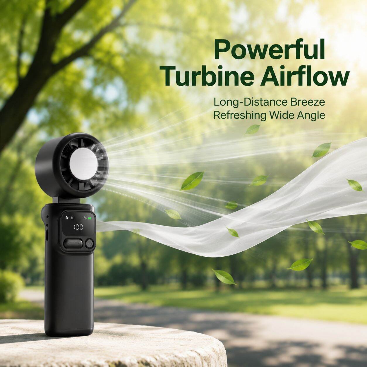 High Power Portable Cooling Fan with Ice Pack, Foldable Mini Neck Fan for Students