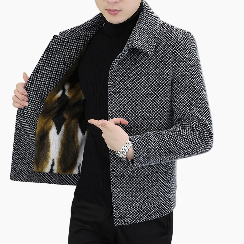 남자 기모직 재킷 도톰 기모직 재킷 데일리 통근 캐주얼 상의 가을 겨울 숏 코트