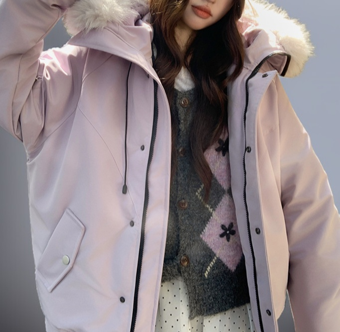 여성 겨울 옷 면 소재 질감