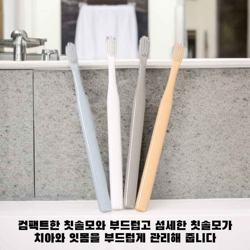머리가 작고 부드러운 칫솔모를 가진 칫솔