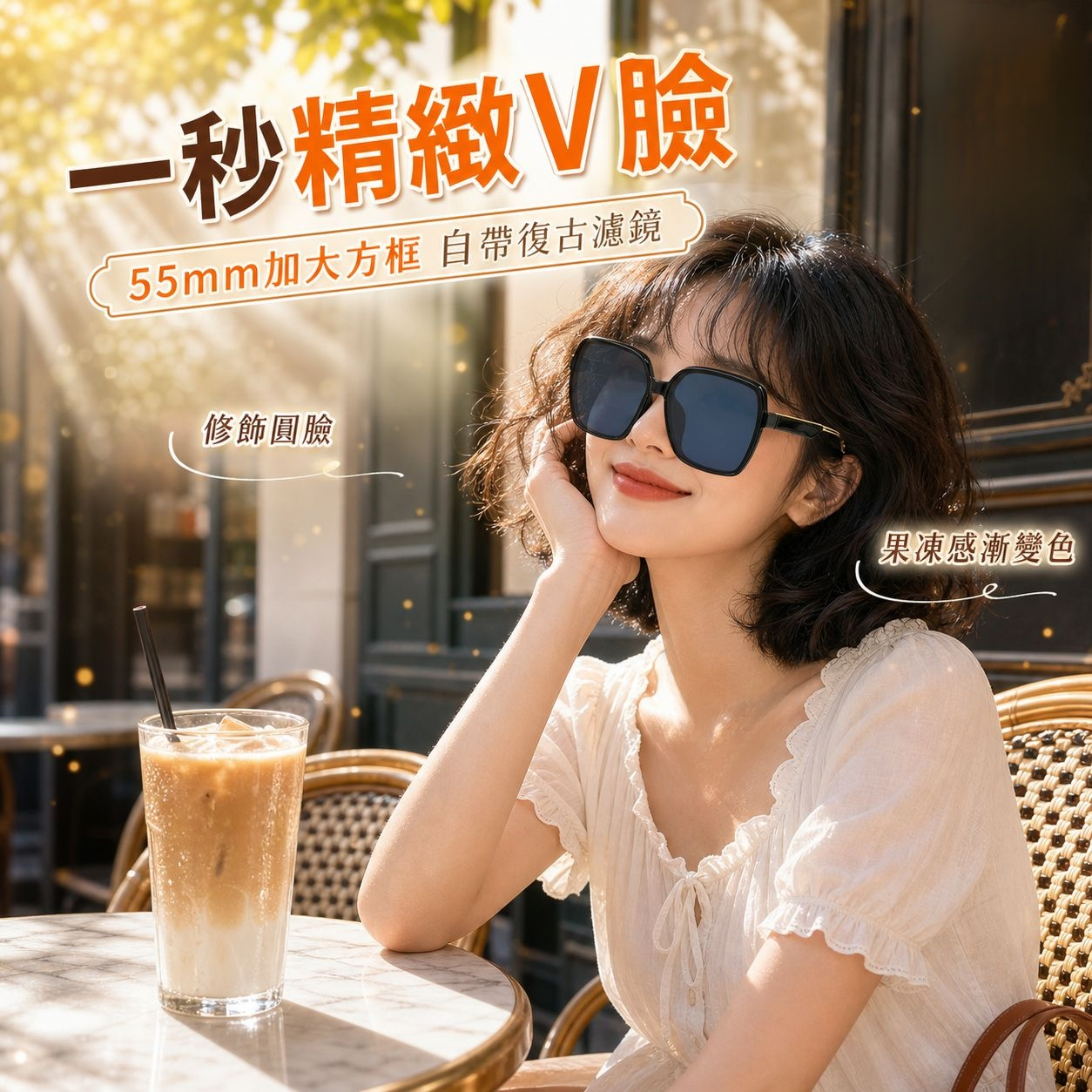 超大漸變色時尚墨鏡女