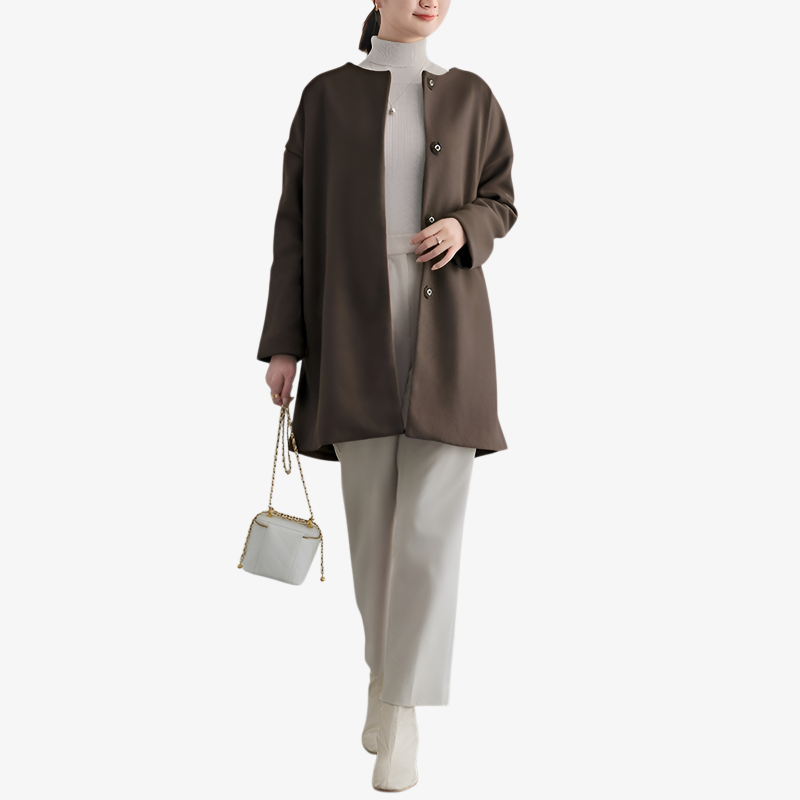 솔리드 컬러 여성 가을 겨울 코트
