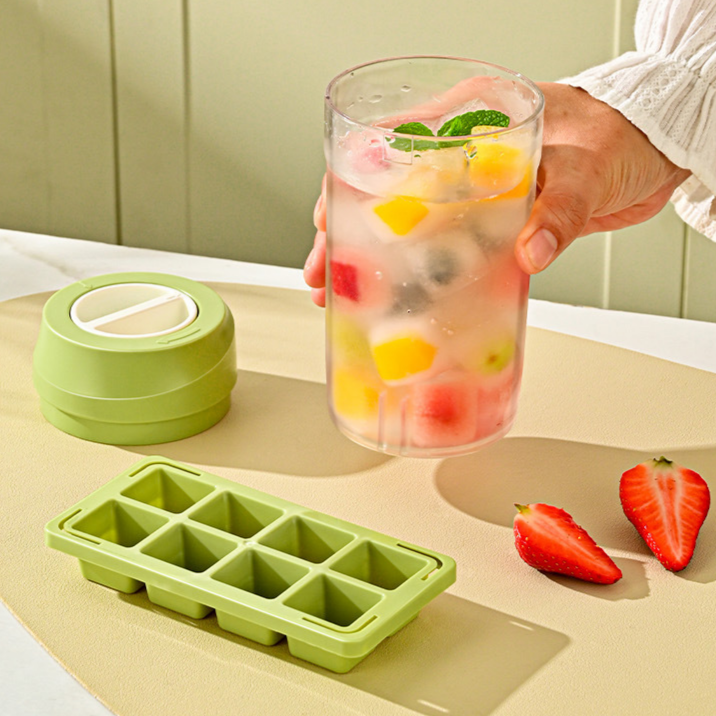  大容量回転式アイスカップ製氷器 携帯便利なアイストレー