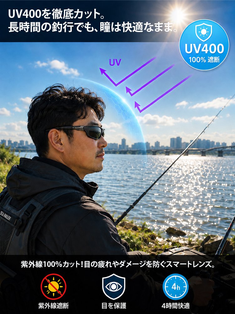 釣り用偏光サングラス 