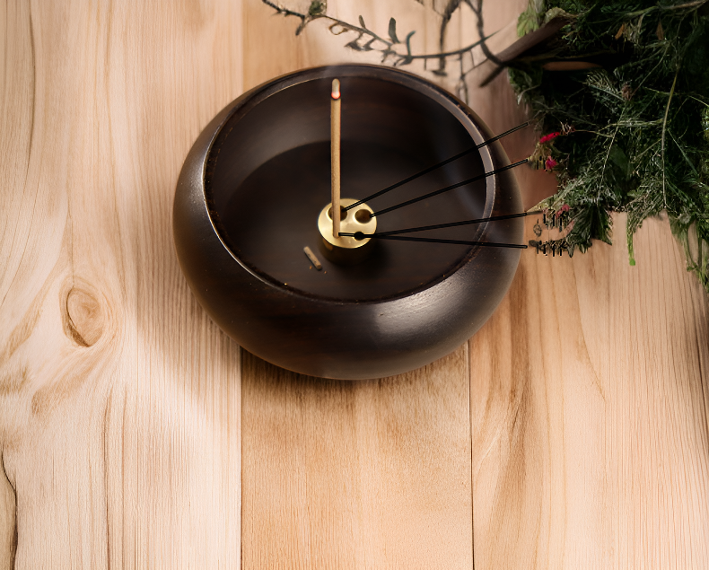 Porta incienso de madera para quemar conos y varillas